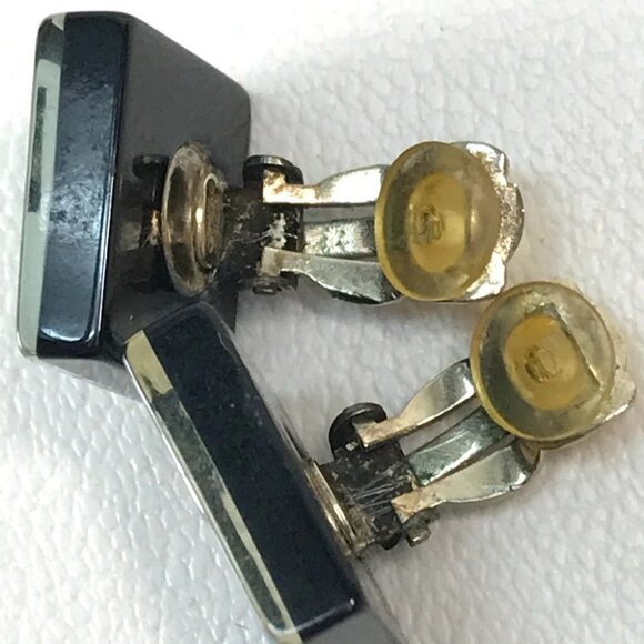 CHANEL CC Mark Square Coco Rhinestone Earrings Accessories Plastic Light blue - Picture 5 of 7